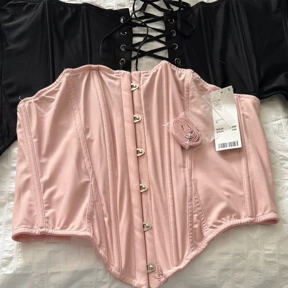 Urban Outfitters Pink and Black Corset Tops - Picture 3 of 8